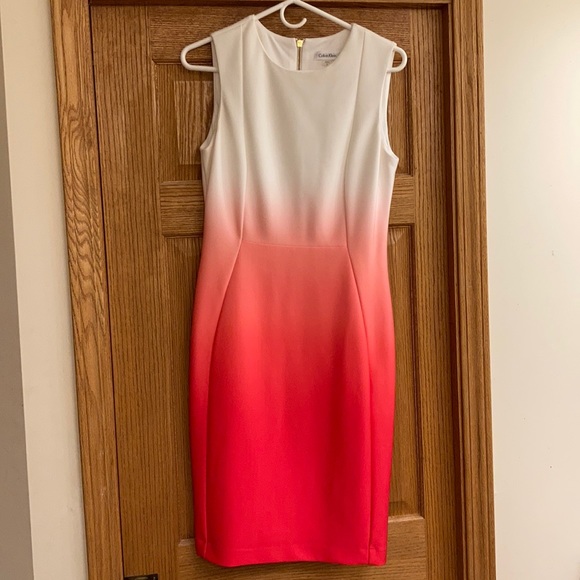 EUC coral ombré Calvin Klein dress - Picture 1 of 5